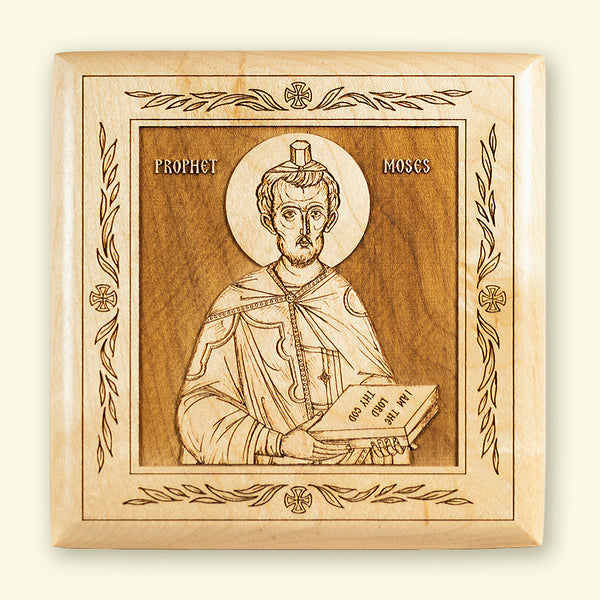 Prophet Moses Laser Engraved Icon Holy Nativity Convent